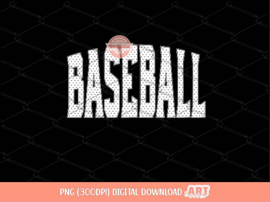 Baseball Polka Dot PNG, Trendy Baseball Mama Sublimation Shirt Design (Digital Download