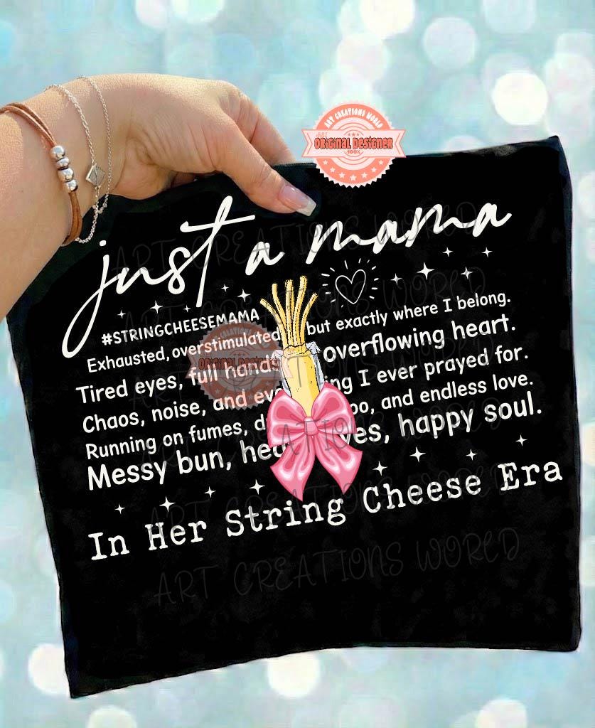 String Cheese Mama PNG, Funny Mom Life Shirt Design (Digital Download)