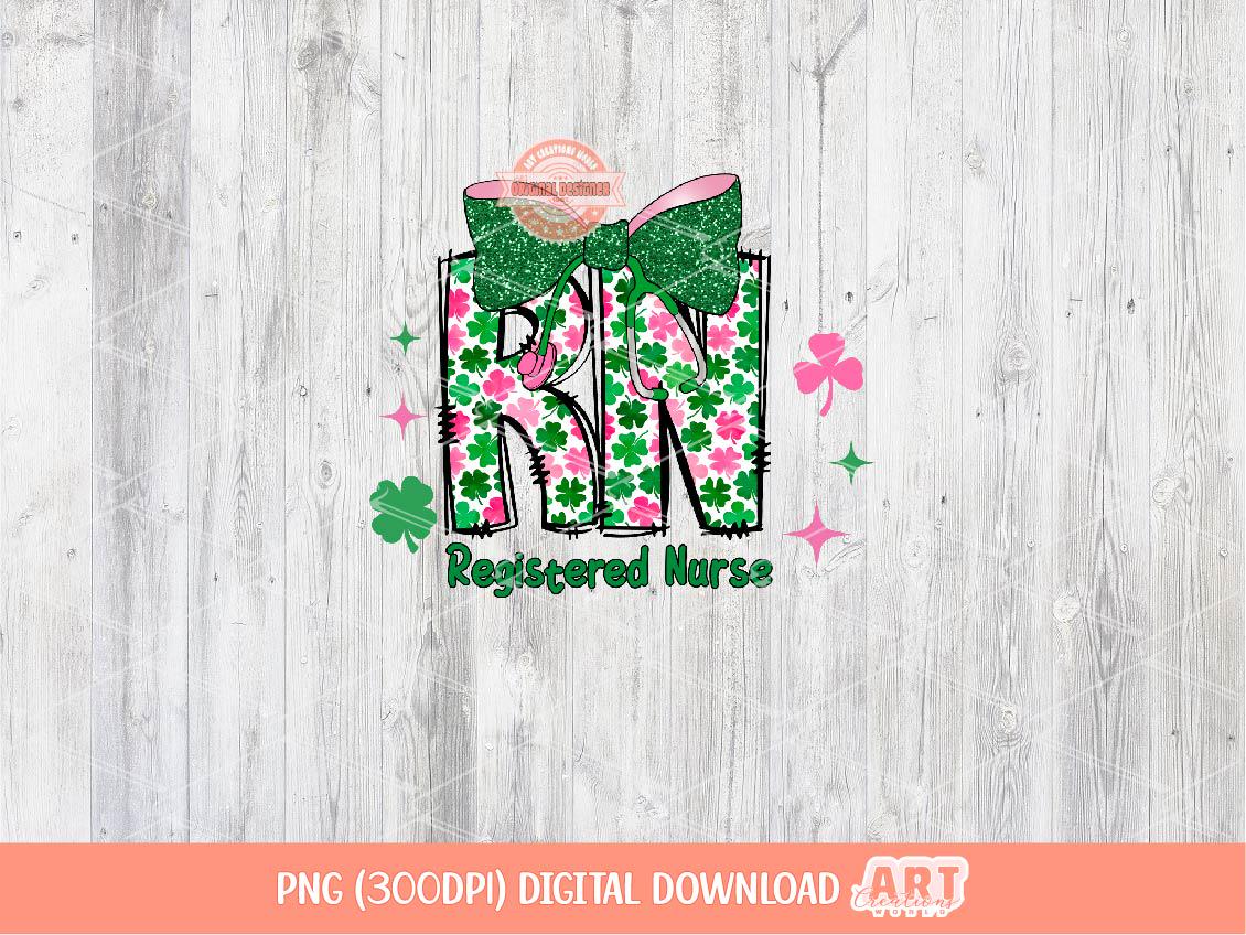 Nurse St Patricks Day Png Bundle, Coquette DSP LPN Cna RN Sublimation Shirt Design