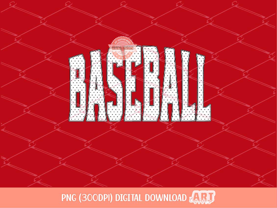 Baseball Polka Dot PNG, Trendy Baseball Mama Sublimation Shirt Design (Digital Download