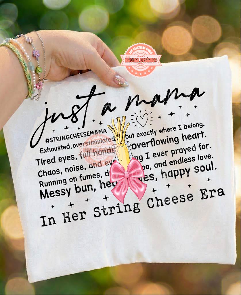 String Cheese Mama PNG, Funny Mom Life Shirt Design (Digital Download)
