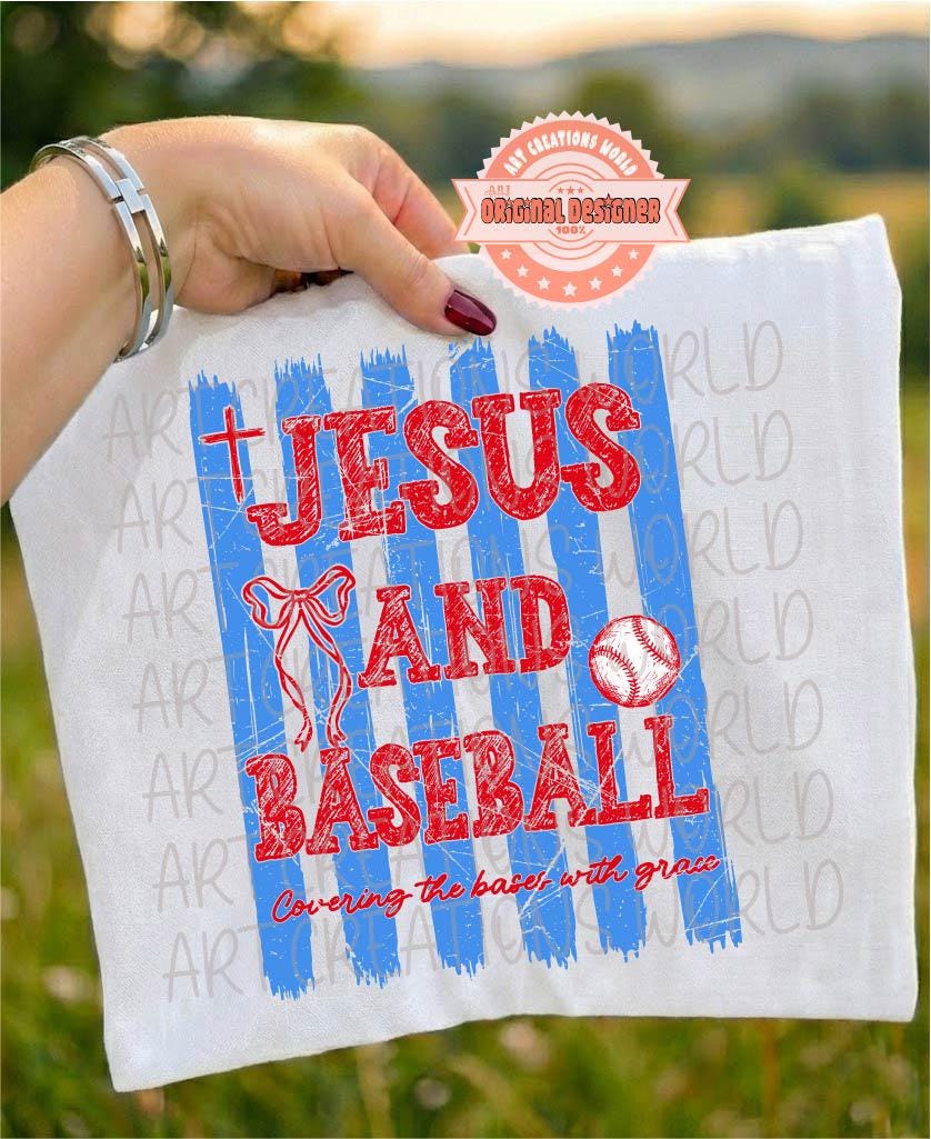 Jesus and Baseball PNG, Trendy Coquette Game Day Sublimation Design, Distressed Retro Faith Shirt