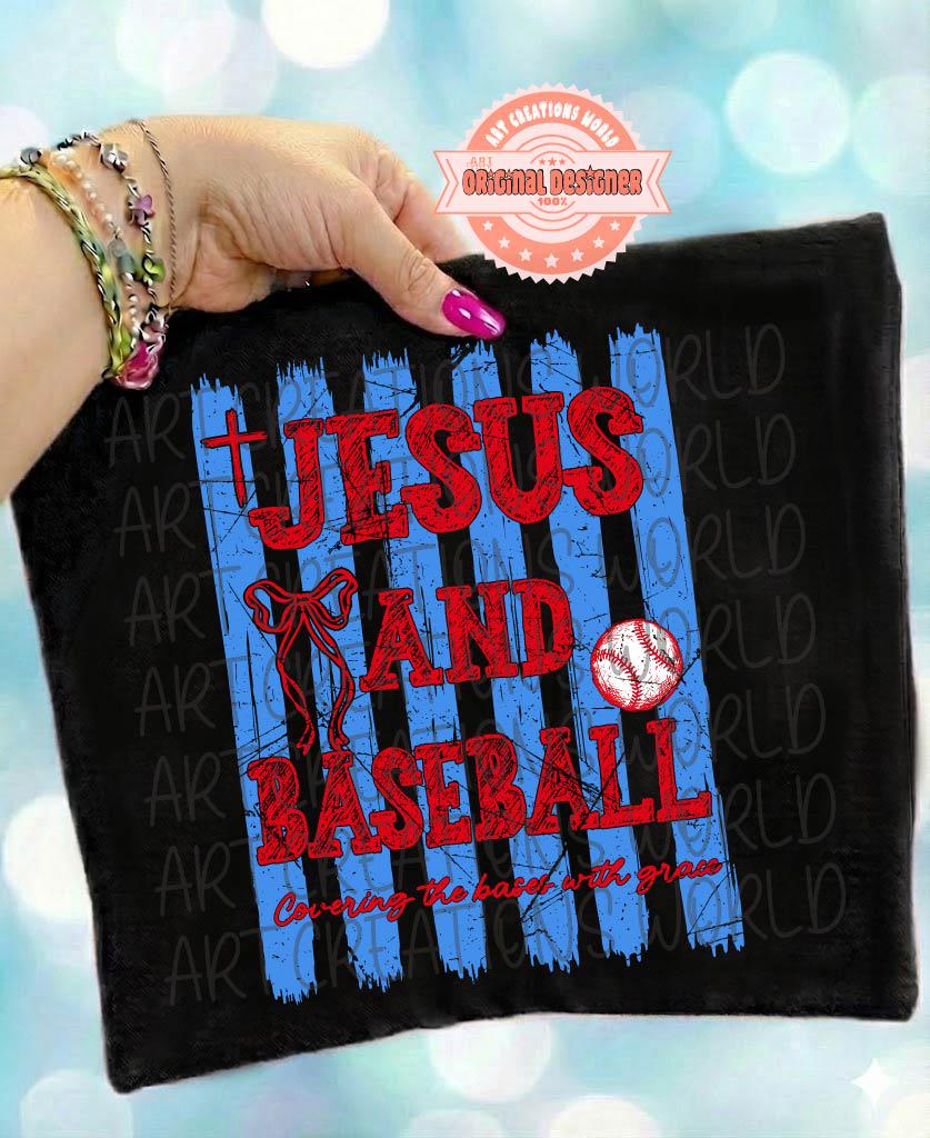 Jesus and Baseball PNG, Trendy Coquette Game Day Sublimation Design, Distressed Retro Faith Shirt