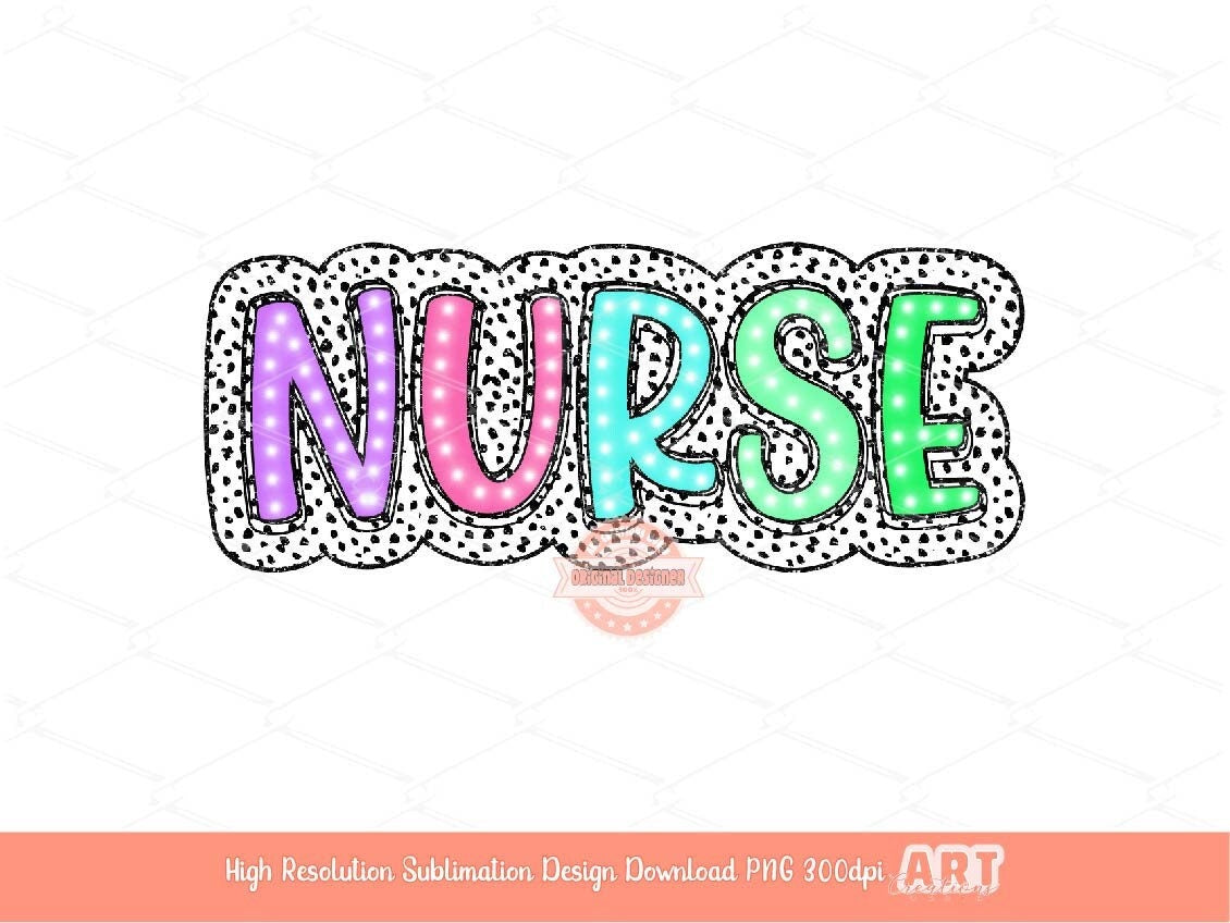 Nurse Dalmatian PNG, Doodle colorful bright Nurse Sublimation shirt design
