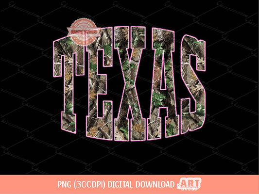 Texas Forest Camo PNG, Realistic Camouflage TX State Sublimation Shirt Design (Digital Download)