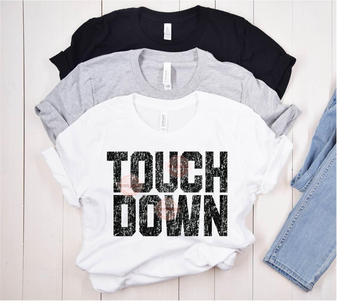 Touchdown PNG, Retro Distressed Football Game Day Sublimation Shirt Design